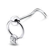 Dangling Stone Curved Nose Stud NSKB-828